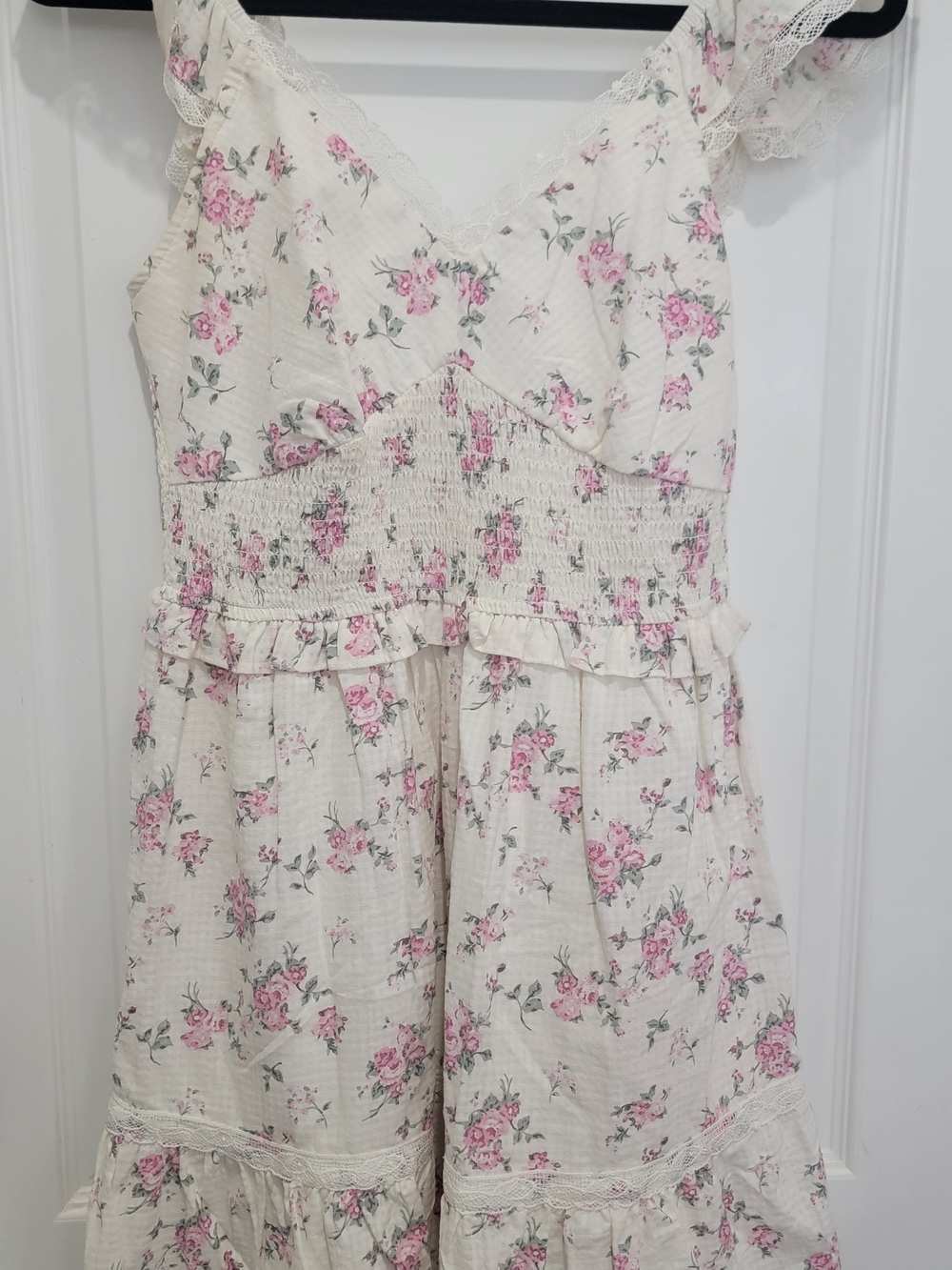 Wild Fable Cream Floral Dress with Pink Roses